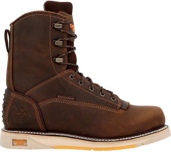 ジョージアブーツ メンズ シューズ ブーツ・レインブーツ スピード競技 Georgia Boots Men\u0027s 8\" Waterproof Lace-Up Wedge Work Boots Brown 赤銅色"