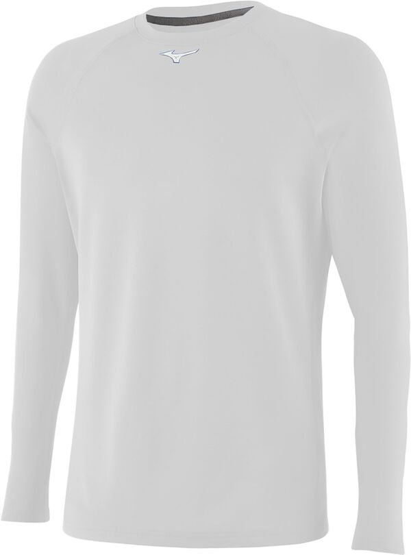 ミズノ メンズ トップス シャツ Mizuno Men's Thermo Compression Long Sleeve Shirt White ホワイト