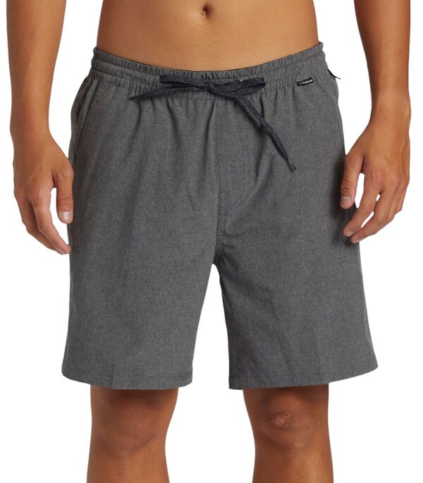 クイックシルバー メンズ 水着 ハーフパンツ・ショーツ ショートパンツ Quiksilver Men's Taxer Heather Amphibian 18 in. Hybrid Shorts Black ブラック