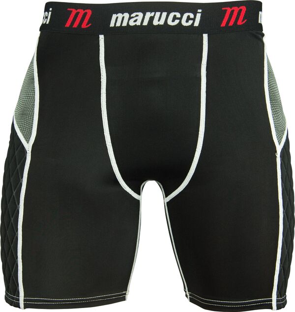 マルーシ メンズ ボトムス 二分の一ズボン下・さる股引き 遊撃手ズボン下 Marucci Men\u0027s Padded Baseball Sliding Shorts Black 黒いこと ズボン・パンツ-メンズファッション