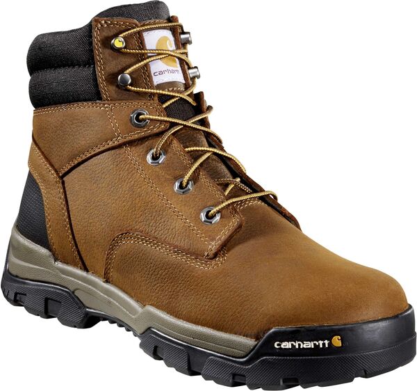 鉄道車両ハート形 メンズ シューズ ブーツ・レインブーツ Carhartt Men\u0027s Ground Force 6\" Waterproof Softoe Bison Brown Oil Tanned 赤銅色"