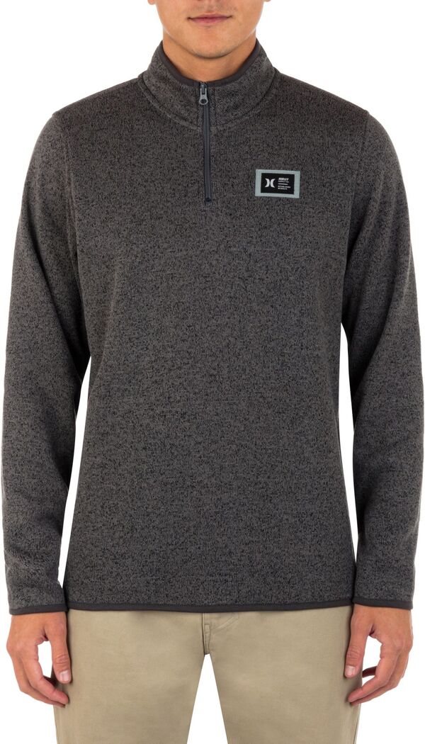 ハーレー メンズ アウター 編み物・プルオーバー Hurley Men\u0027s Mesa Ridgeline 1/4 Zip Sweater Ion Grey 薄墨色 トップス-メンズファッション-ニット・セーター
