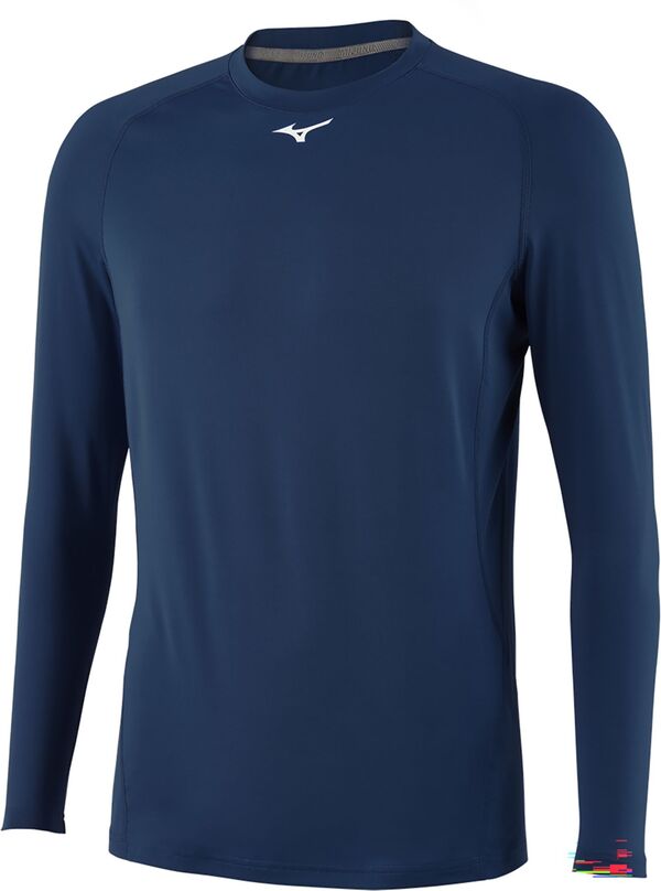 ミズノ レディース トップス シャツ Mizuno Men's Long Sleeve Compression Top Navy ネイビー｜ReVida 店