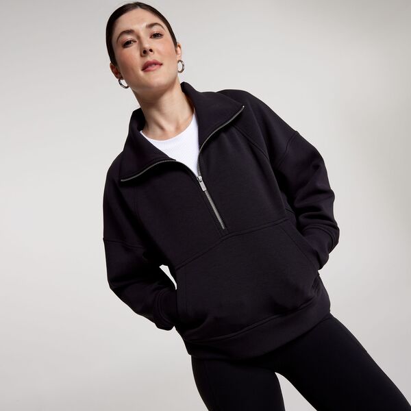 キャリー レディース アウター パーカー・スウェット スキューバ CALIA Women'soft Scuba 1/4 Zipullover Pure Black ブラック｜ReVida 店 9,086円
