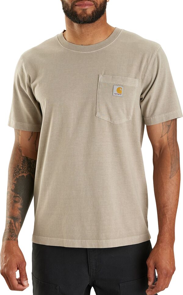 カーハート メンズ トップス Tシャツ Carhartt Men Garment Dye Short Sleeve T-Shirt Greige
