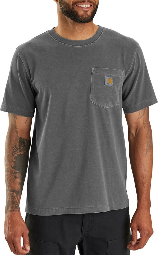 カーハート メンズ トップス Tシャツ Carhartt Men Garment Dye Short Sleeve T-Shirt Shadow