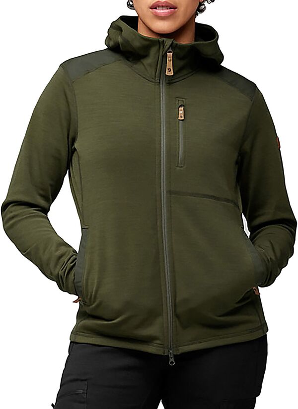 フェールラーベン レディース アウター パーカー・スウェット フリース Fjallraven Women\u0027s Keb Fleece Hoodie Deep Forest フォレスト