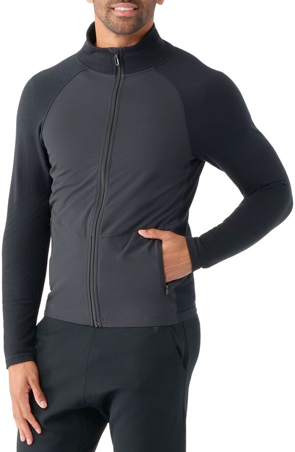 スマートウール メンズ アウター パーカー・スウェット ニット ジャケット Smartwool Men's Intraknit Active Full Zip Jacket Black ブラック|ReVida 店