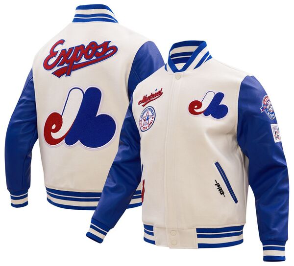 プロスタンダード メンズ アウター ジャケット・ブルゾン ウール Pro Standard Men's Montreal Expos Wool Varsity Jacket Cream クリーム｜ReVida 店
