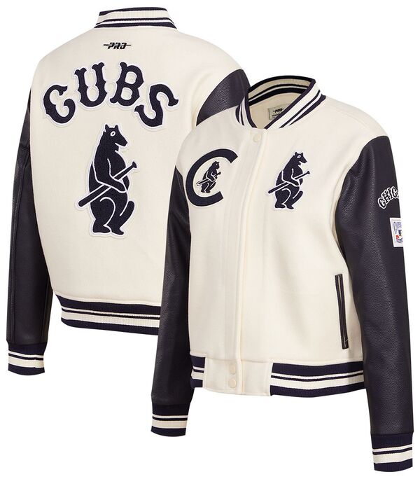 プロスタンダード レディース アウター ジャケット・ブルゾン Pro Standard Women's Chicago Cubs Retro Varsity Jacket Cream クリーム|ReVida 店