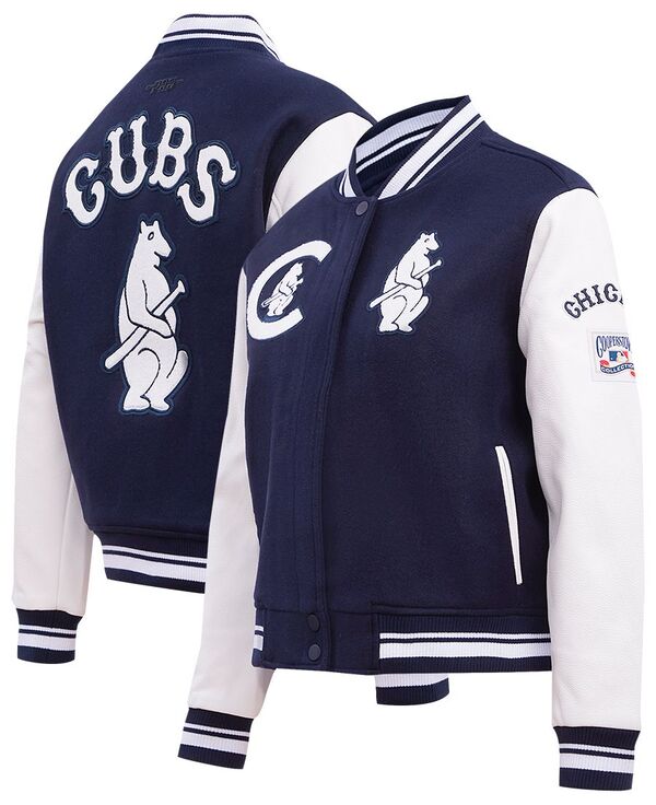 プロスタンダード レディース アウター ジャケット・ブルゾン Pro Standard Women's Chicago Cubs Retro Varsity Jacket Navy ネイビー|ReVida 店