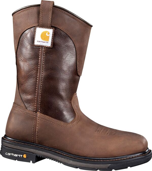 カーハート メンズ シューズ ブーツ・レインブーツ Tシャツ Carhartt Men's 11 ” Square Toe Wellington Steel Toe Work Boots Brown ブラウン
