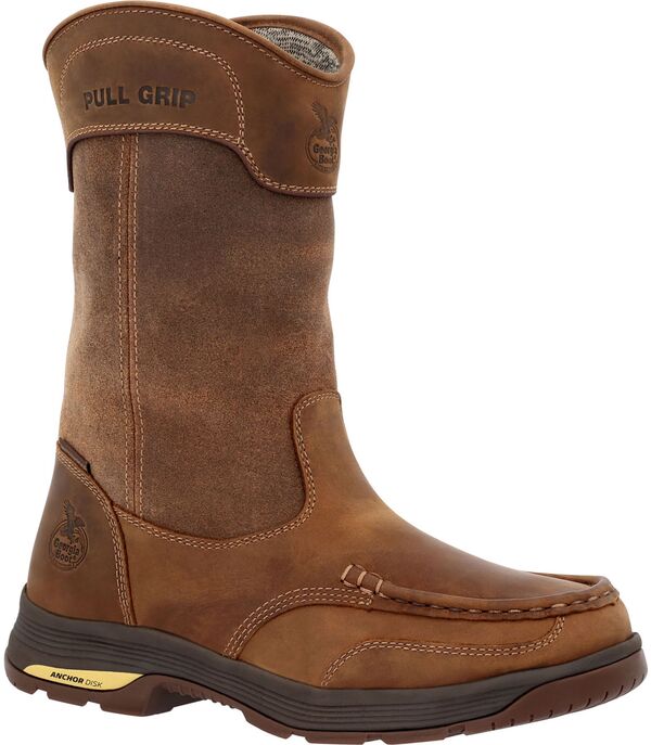 ジョージアブーツ メンズ シューズ ブーツ・レインブーツ Georgia Boots Men\u0027s AthensuperLyte Alloy Toe Pull-On Work Boots Brown 赤銅色