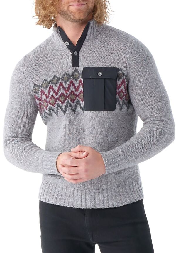 スマートウール メンズ アウター パーカー・スウェット セーター Smartwool Men's Long Sleeve Heavy Henley Sweater Light Gray Heather グレー|ReVida 店