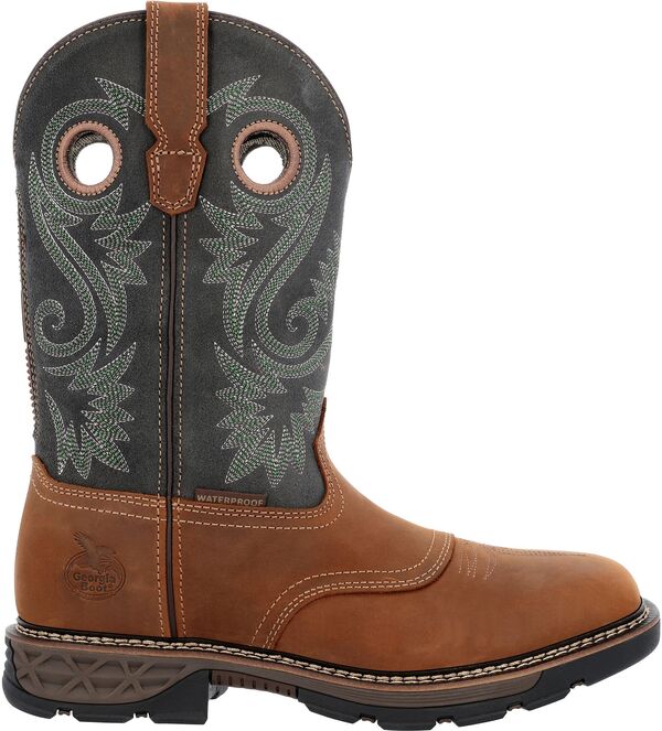 ジョージアブーツ メンズ シューズ ブーツ・レインブーツ Georgia Boots Men\u0027s 11\" Carbo-Tec FLX Waterproof Pull-On Work Boots Brown 赤銅色"