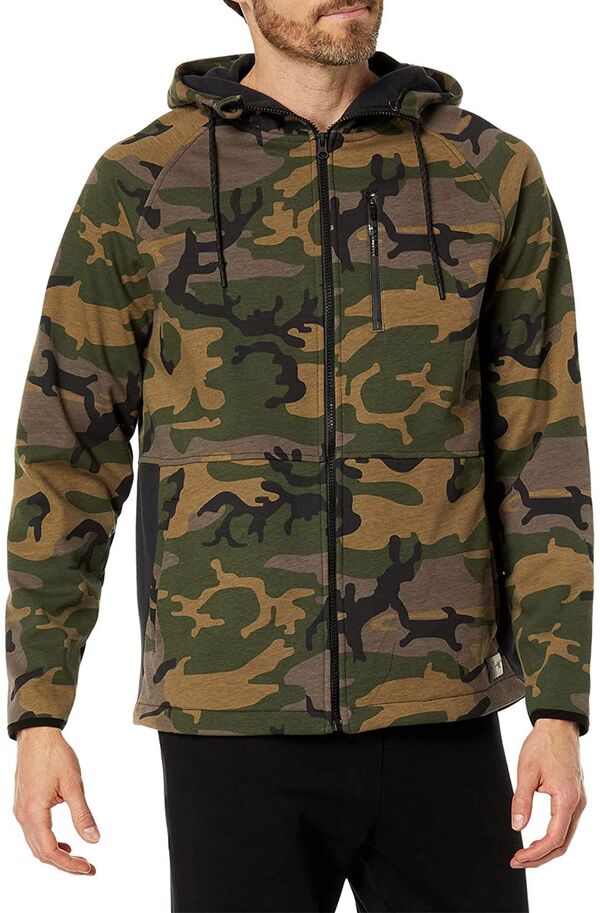 ハーレー メンズ アウター パーカー・スウェット シャツ Hurley Men's Wilder Camo Heat Full-Zip Hooded Sweatshirt Olive オリーブ