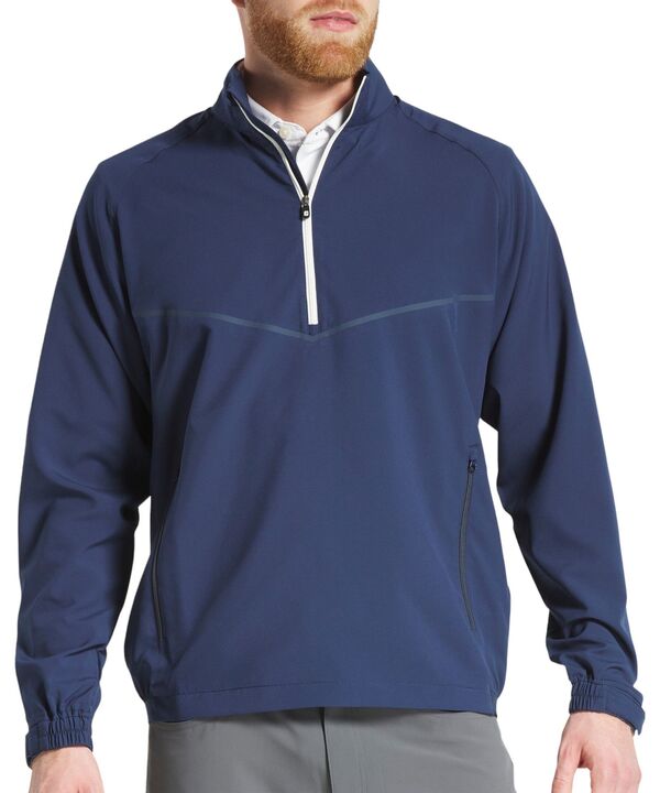 フットジョイ メンズ アウター ジャケット・ブルゾン シャツ FootJoy Men's Zephyr Long Sleeve Golf Windshirt Navy ネイビー｜ReVida 店