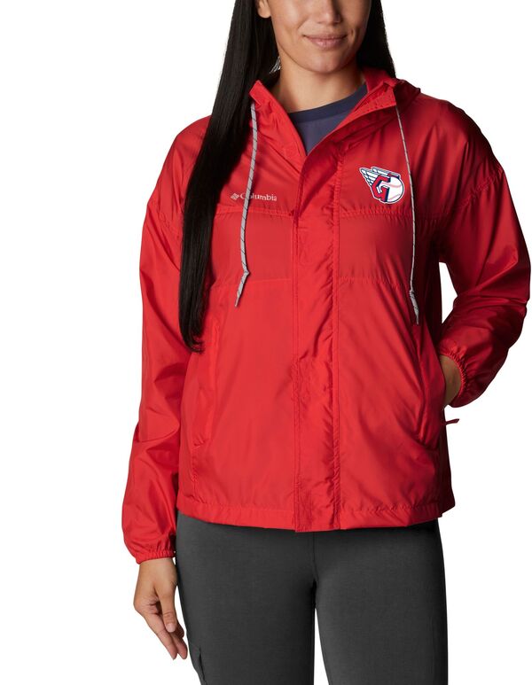コロンビア レディース アウター ジャケット・ブルゾン Columbia Women's Cleveland Guardians Flash Challenger Windbreaker Jacket Red レッド｜ReVida 店