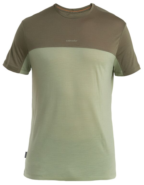 アイスブレーカー メンズ トップス Tシャツ icebreaker Men's 125 Cool-Lite Merino Blend Sphere III Color Block T-Shirt Lichen/Loden/Cb|ReVida 店