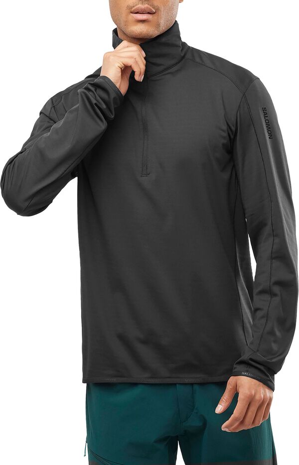 サロモン メンズ アウター 上衣・上衣 Salomon Men\u0027s Essentialightwarm ? Zip Jacket Deep Black 黒いこと