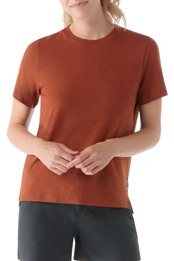 スマートウール レディース トップス Tシャツ SmartWool Women's Perfect Crew Short Sleeve T-Shirt Pecan Brown ブラウン|ReVida 店