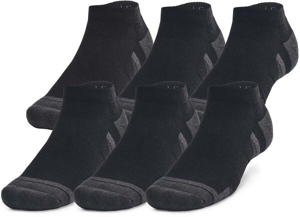 アンダーアーマー レディース アンダーウェア 靴下 Under Armour Unisex UA Performance Tech Low Cut Socks 6-Pack Black/Jet Gray ブラック