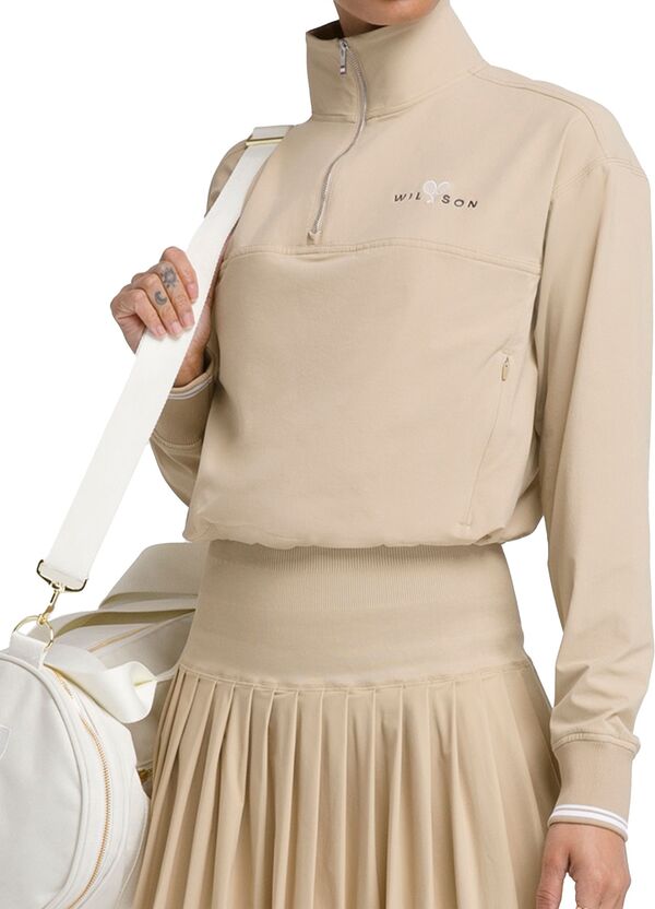 ウィルソン レディース アウター パーカー・スウェット Wilson Women's Davenport Woven 1/4 Zipop Over Safari｜ReVida 店
