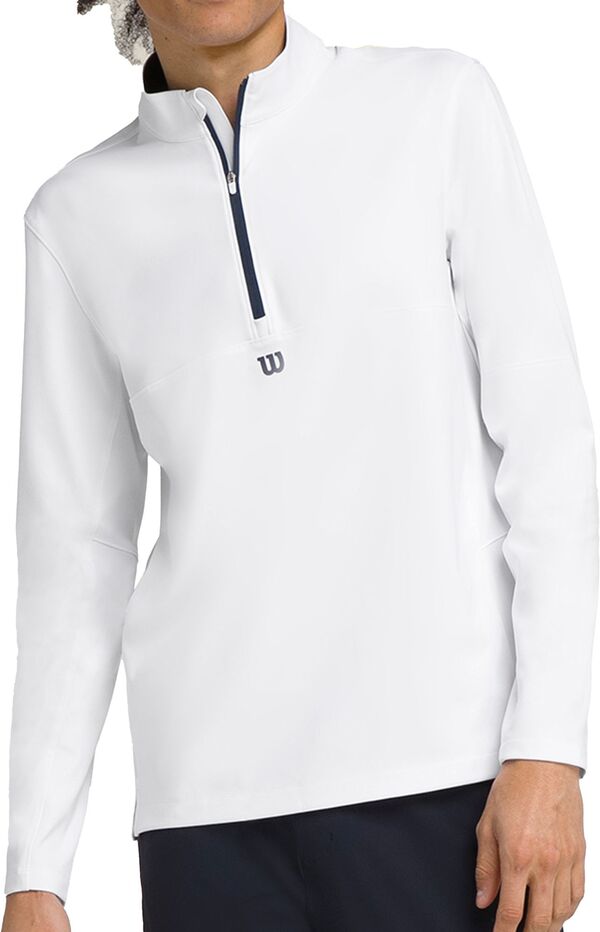 ウィルソン メンズ アウター パーカー・スウェット Wilson Men Elevate Perforated Tennis 1/2 Zip Bright White ホワイト