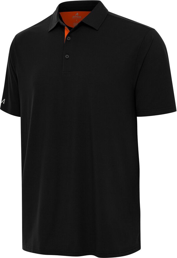 アンティグア メンズ トップス ポロシャツ Antigua Men's Era Solid Golf Polo Black/Mango ブラック