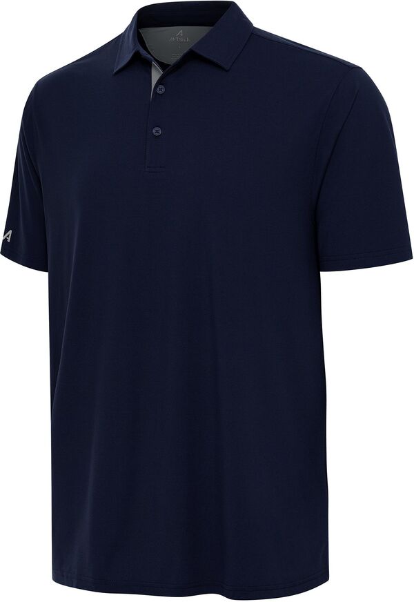 アンティグア メンズ トップス ポロシャツ Antigua Men's Era Solid Golf Polo Navy/Grey グレー