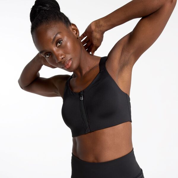 持ちはこび レディース アンダーお召しもの ブラ CALIA Women\u0027s Go All Out Zip Front Bra Pure Black 黒いこと ブラジャー-レディース-インナー・下着・ランジェリー