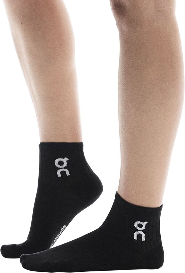 【送料無料】 オンジー メンズ 靴下 アンダーウェア On Adult Logo Quarter Socks - 3 Pack Black