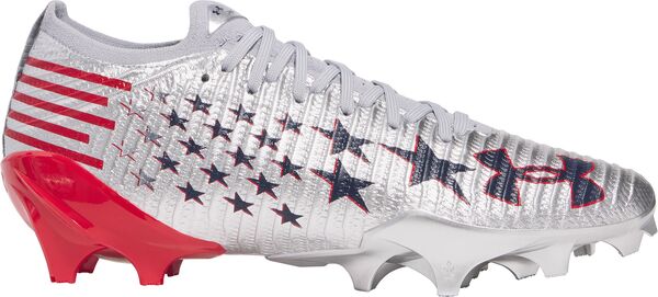 アンダーアーマー メンズ シューズ スニーカー Under Armour Blur Pro USA Football Cleatsilver/Red 赤いこと