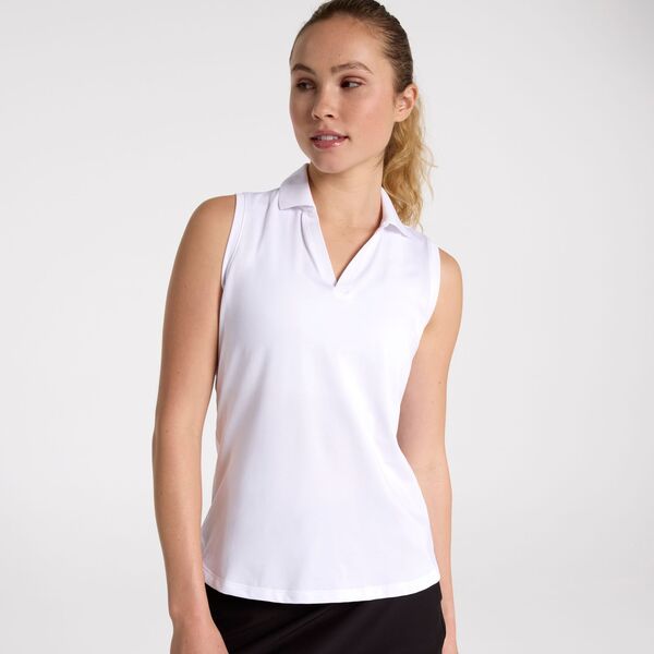 ウォルターヘーゲン レディース トップス ポロシャツ ノースリーブ Walter Hagen Women's Performance 11 Sleeveless Johnny Polo White ホワイト|ReVida 店