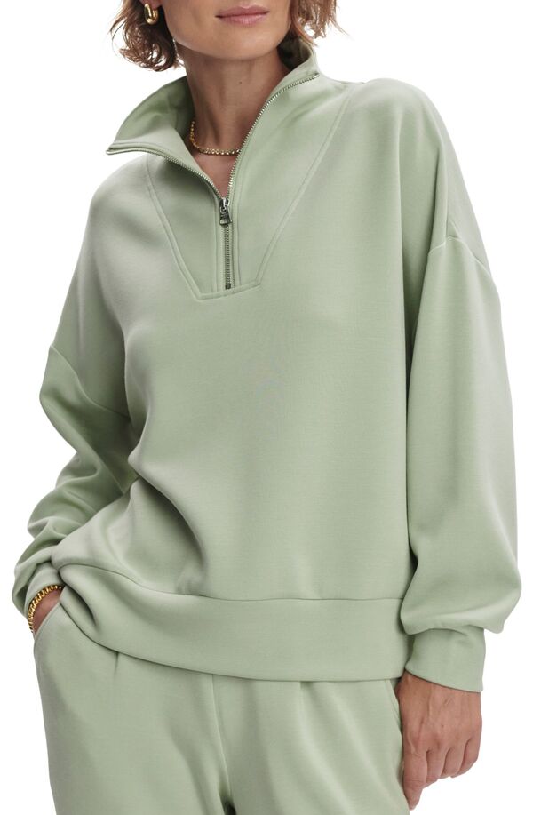 バーレイ レディース アウター パーカー・スウェット シャツ Varley Women's Hawley 1/2 Zip Sweatshirt Snow Sage セージ