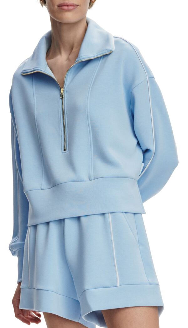 バーレイ レディース アウター パーカー・スウェット Varley Women's Davenport 1/2 Zip Airy Blue ブルー|ReVida 店