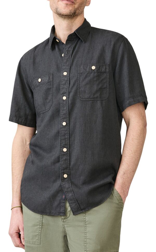 ファレティ メンズ トップス シャツ Faherty Men's Tried & True Chambray Shirt Durango Black ブラック｜ReVida 店