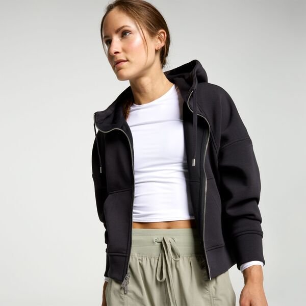 持ちはこび レディース アウター 上衣・上衣 アクアラング CALIA Women\u0027soft Scuba Hooded Full Zipure Black 黒いこと