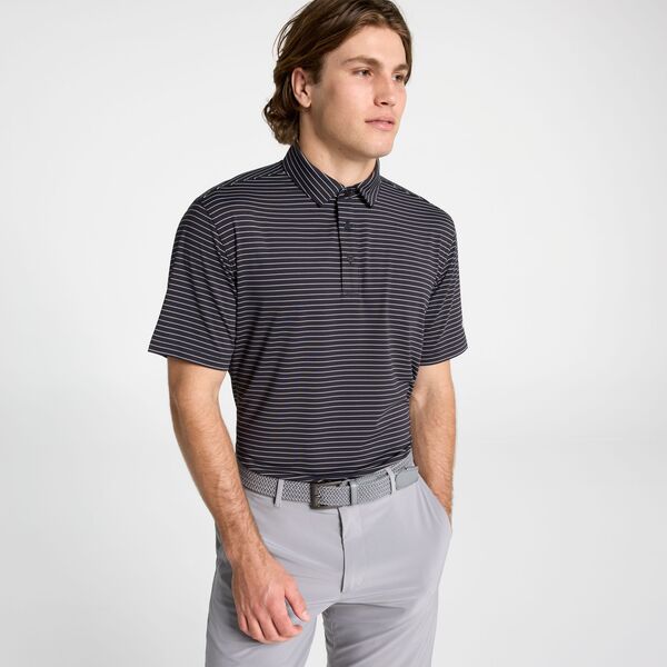 ウォルターヘーゲン メンズ トップス ポロシャツ Walter Hagen Men's Performance 11 Classic Stripe Polo Black/White Stripe ホワイト|ReVida 店