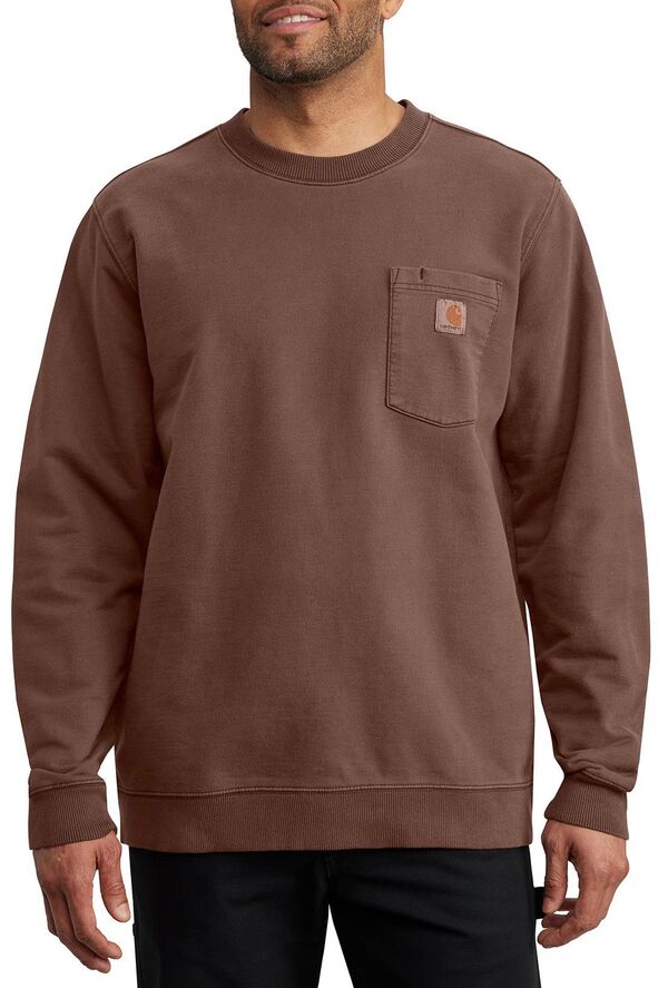 カーハート メンズ アウター パーカー・スウェット シャツ Carhartt Men's Garment Dye Crew Sweatshirt Dark Sepia｜ReVida 店