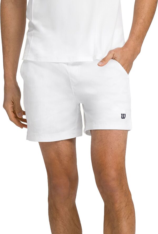 ウィルソン メンズ ボトムス ハーフパンツ・ショーツ Wilson Men's 6" Volley Tennishort Bright White ホワイト｜ReVida 店