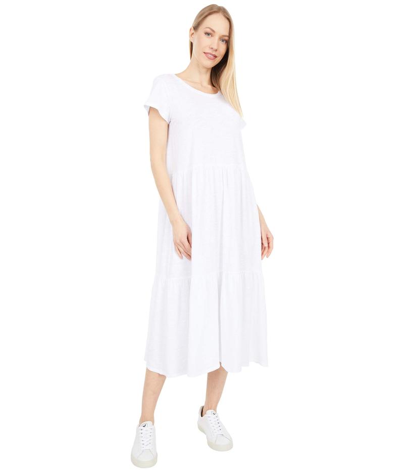 レディースファッション ワンピース 売れ筋がひクリスマスプレゼント モッドドック レディース White Dress T Shirt Tiered Sleeve Short Jersey Slub トップス ワンピース Zivejgovivax Mk