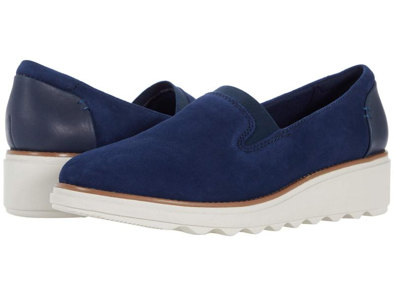 格安人気 クラークス レディース スリッポン ローファー シューズ Sharon Dolly Dark Blue Suede Revida 店 日本製 Jobecogouabo Com