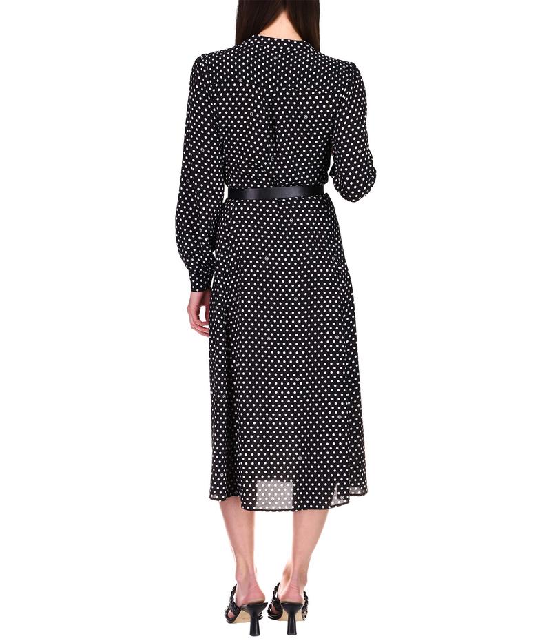 高級感 マイケルコース レディース ワンピース トップス Logo Dot Kate Dress Black White 交換無料 Alfalamanki Com