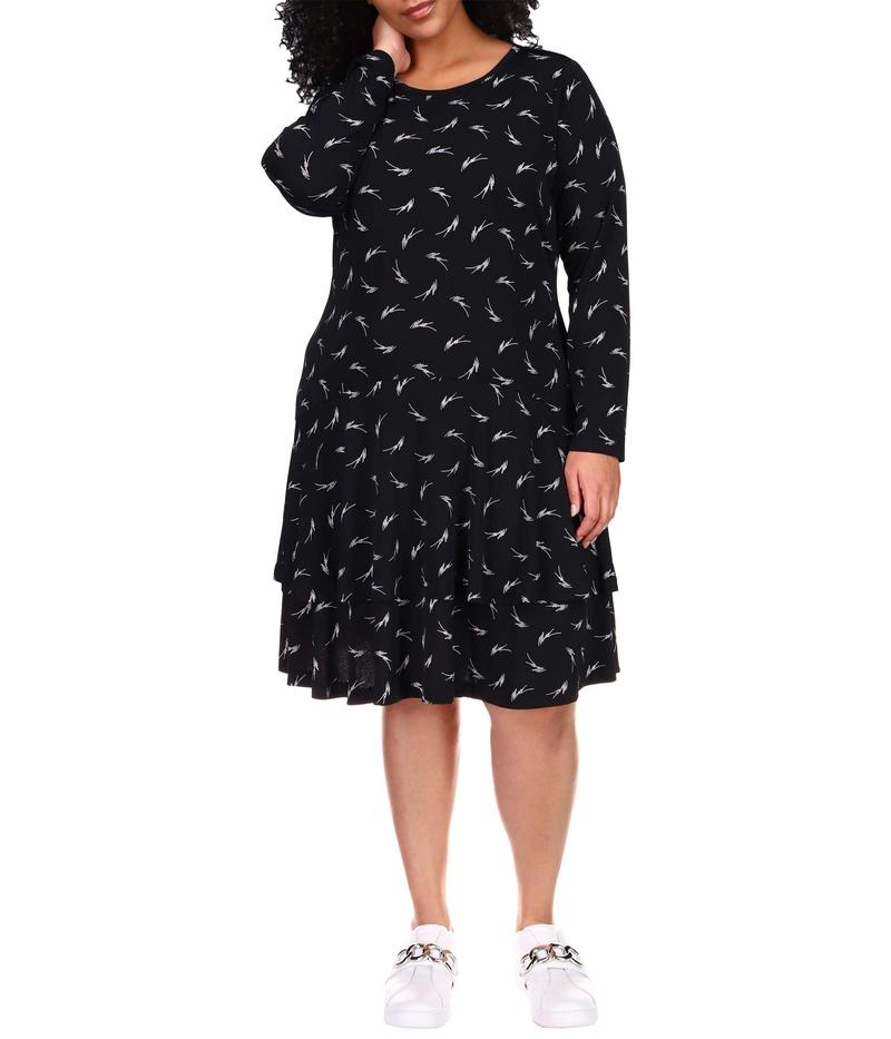 オープニング大放出セール マイケルコース レディース ワンピース トップス Plus Size Signature Logo Mj Flounce Dress Black White 想像を超えての Dev Rightlegalgroup Com