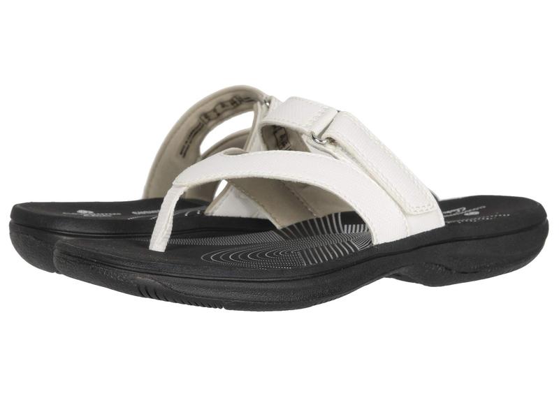 値引 クラークス レディース サンダル シューズ Brinkley Marin White Synthetic 美しい