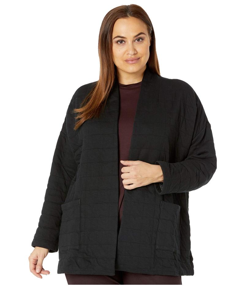 絶対一番安い エイリーンフィッシャー レディース コート アウター Plus Size Quilted Organic Cotton High Collar Jacket Black Revida 店 完売 Inquiport Net