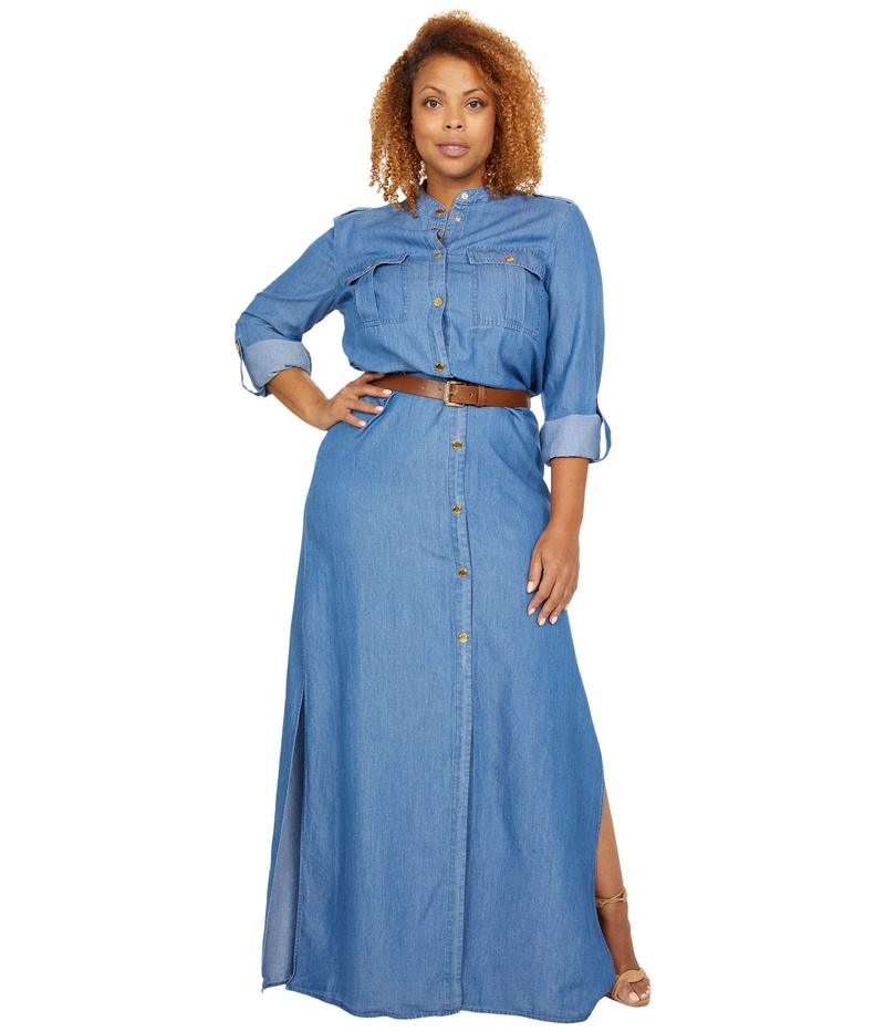 高い品質 マイケルコース レディース ワンピース トップス Tencel Maxi Shirtdress Light Cadet Was 即日出荷 Www Rvworkshop Com