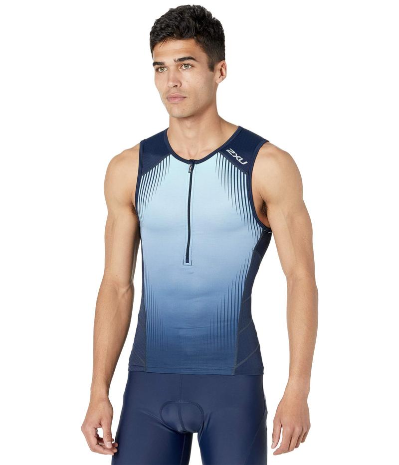 楽天ランキング1位 楽天市場 2xu メンズ シャツ トップス Active Tri Singlet Midnight Blue T Revida 楽天市場店 送料無料 Caronova Sa Com