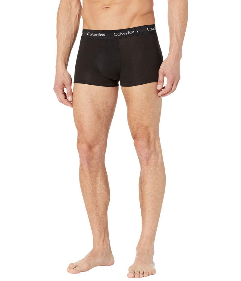 とっておきし新春福袋 Cotton アンダーウェア ボクサーパンツ メンズ アンダーウェア クライン カルバン Stretch Black 3 Pack Trunks Rise Low インナー 下着 ナイトウェア メンズ 07 Black